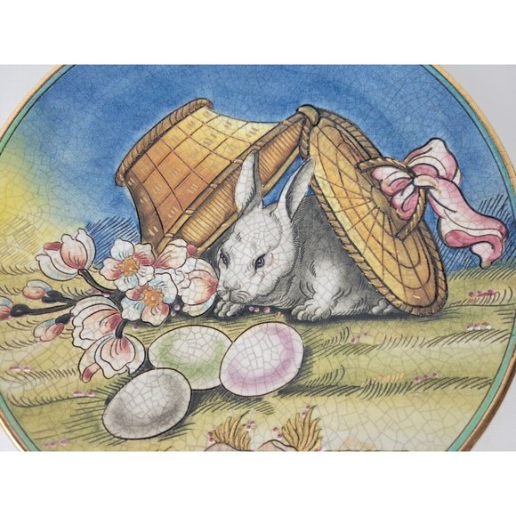 Vtg 1973 Veneto Flair Plate Easter V. Tiziano Italy Limited Edition Bunny - Picture 2 of 7